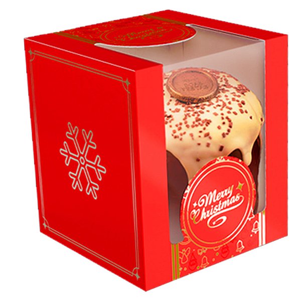Caixa Panetone Classic com Visor - Natal Clássico - 5 unidades - Ideia Embalagens - Rizzo