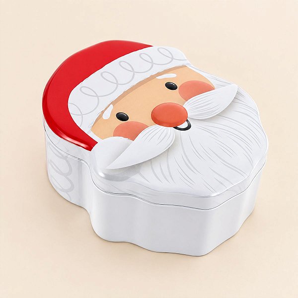 Lata de Metal de Natal - Papai Noel - 15x18x6cm - 1 unidade - Rizzo