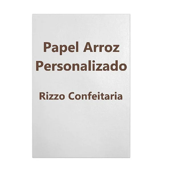 Papel Arroz Impresso Personalizado A4 com 1 unidade - Rizzo