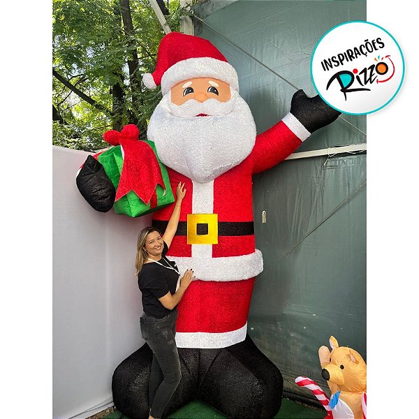 Papai Noel Premium Gigante Inflável Com Led - 127v - 3,6m - 1 unidade - Cromus - Rizzo
