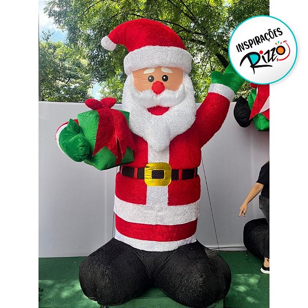 Papai Noel Premium Gigante Inflável Com Led - Bivolt - 2,4m - 1 unidade - Cromus - Rizzo