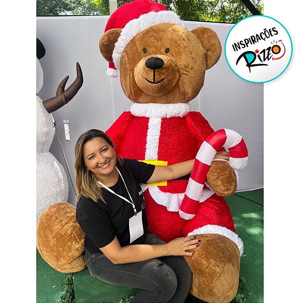 Urso De Natal Premium Gigante Inflável Com Led - 127v - 1,8m - 1 unidade - Cromus - Rizzo