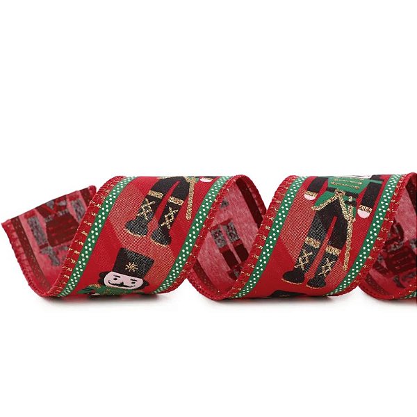 Fita Decorativa Aramada - Soldadinho de Chumbo - 6,3cm x 9,14m - 1 unidade - Cromus - Rizzo