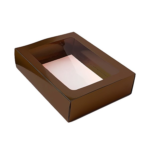 Caixa Gaveta com Visor Nº3 (12cm x 16cm x 4cm) Marrom - 10 unidades - ASSK - Rizzo