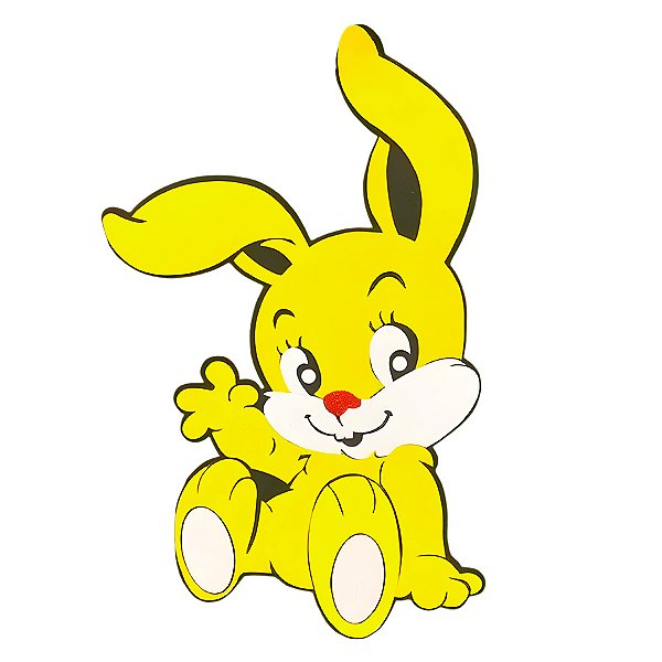 Coelho XGG de EVA Amarelo com Glitter - 1 unidade - Rizzo