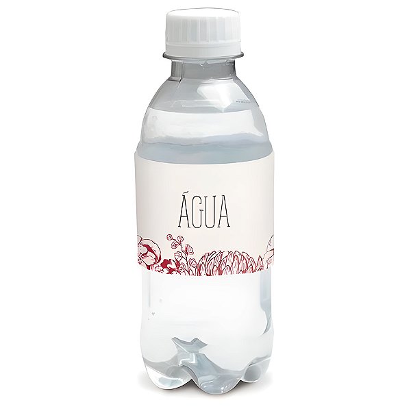 Rótulo para Garrafa de Água - Casamento Escarlate - 12 unidades - Cromus - Rizzo