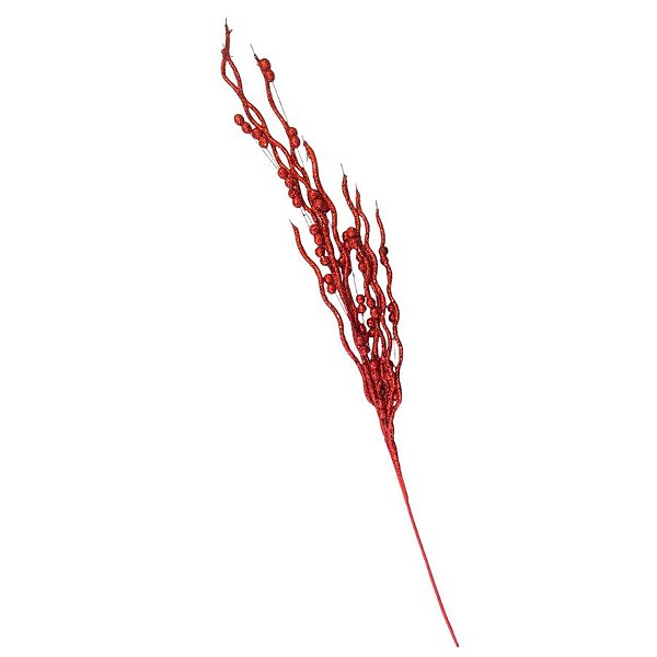 Galho Decorativo com Glitter - Vermelho - 86cm  - 1 unidade - Rizzo