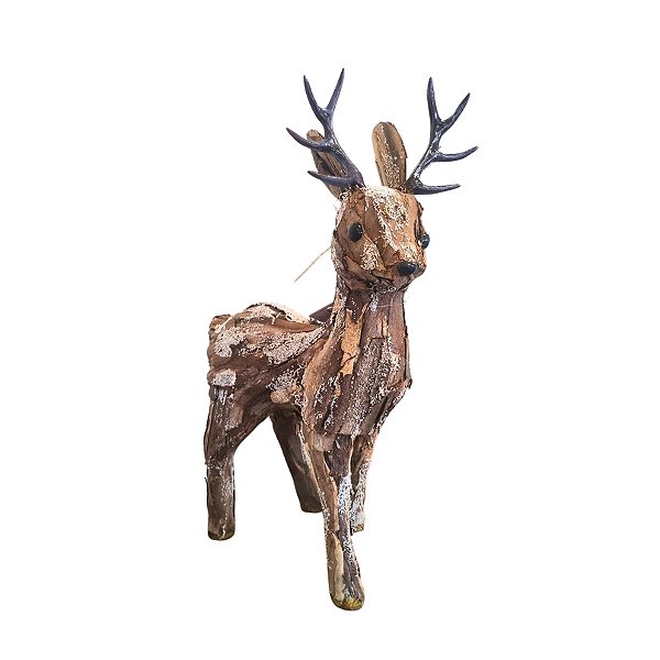 Enfeite Decorativo De Natal - Rena Rústica - 43cm - 1 unidade - Cromus - Rizzo