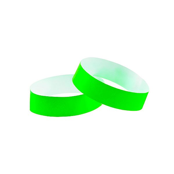 Pulseira de Identificação Para Eventos - Verde Neon - 1,9x25cm  - 50 unidades - Rizzo