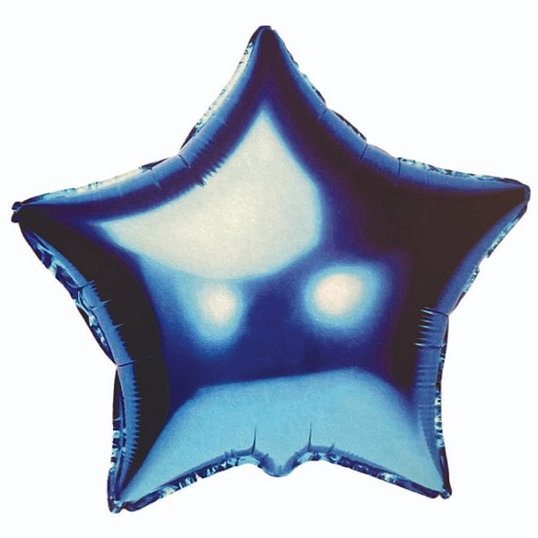 Balão de Festa Metalizado 18"45cm - Estrela Azul - 1 unidade - Partiufesta - Rizzo
