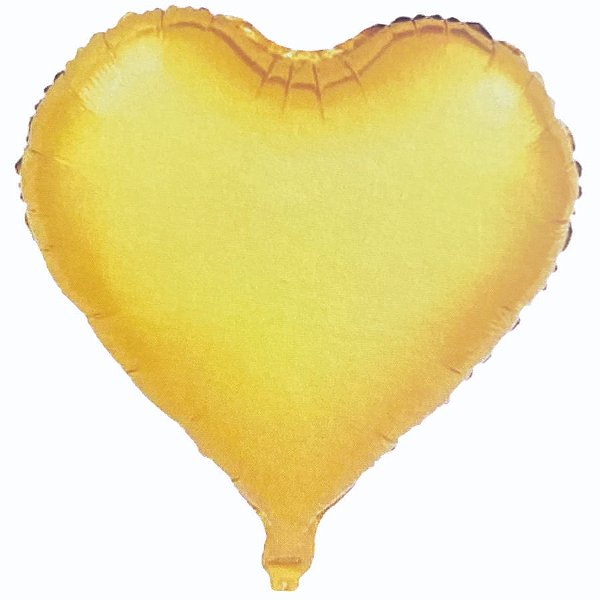 Balão de Festa Metalizado 18"45cm - Coração Dourado - 1 unidade - Partiufesta - Rizzo