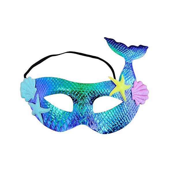 Máscara De Carnaval Com Elástico - Sereia Nacarado - 1 unidade - Cromus - Rizzo