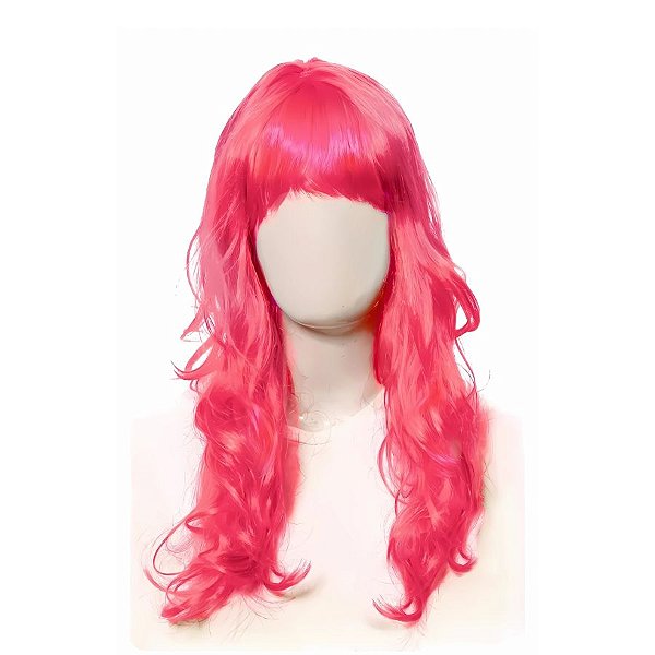 Peruca De Carnaval Com Franja - Rosa Neon - 1 unidade - Cromus - Rizzo