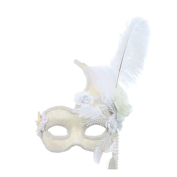 Máscara De Carnaval Com Elástico - Roma Branco - 1 unidade - Cromus - Rizzo