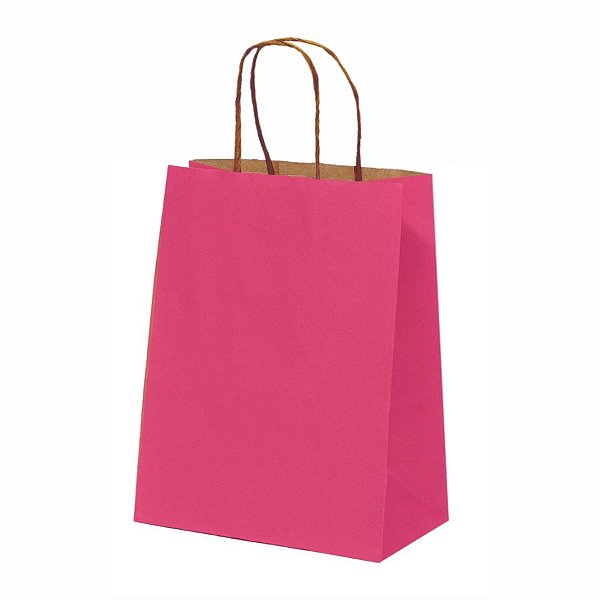Sacola de Papel - 9,5x7,5x14,5cm - Kratf Natural Pink - Ref. 5037 - 10 unidades - WMA - Rizzo
