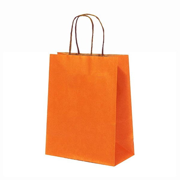 Sacola de Papel - 9,5x7,5x14,5cm - Kraft Natural Laranja - Ref. 5039 - 10 unidades - WMA - Rizzo