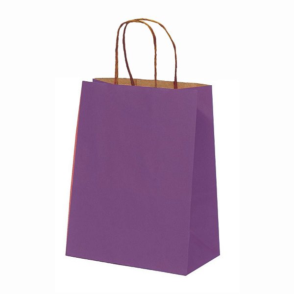 Sacola de Papel - 9,5x7,5x14,5cm - Kraft Natural Roxo - Ref. 5038 - 10 unidades - WMA - Rizzo