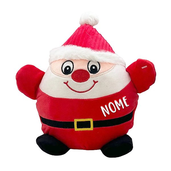 Papai Noel Redondo de Pelúcia Personalizado - 23cm - 1 unidade - Rizzo