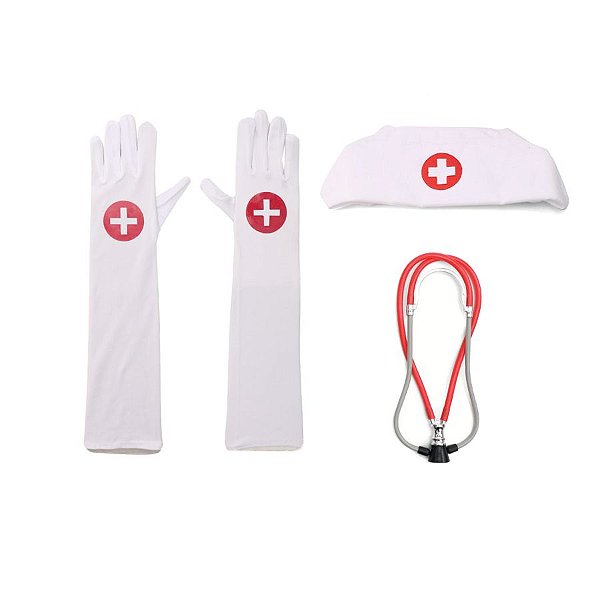 Kit Fantasia De Carnaval - Enfermeira Adulto - 1 unidade - Cromus - Rizzo