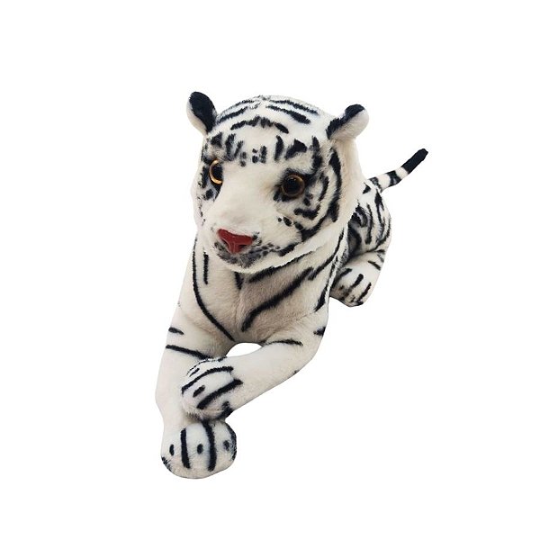 Mini Trigre Branco Realista - 14x25cm - 1 unidade - Rizzo - Rizzo