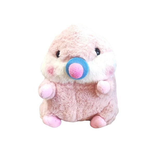 Hamster De Pelúcia Rosa - 18x14cm - 1 unidade - Rizzo - Rizzo