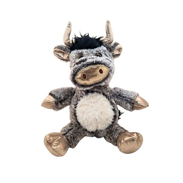 Touro De Pelúcia Cinza e Branco - 33x24cm - 1 unidade - Rizzo - Rizzo