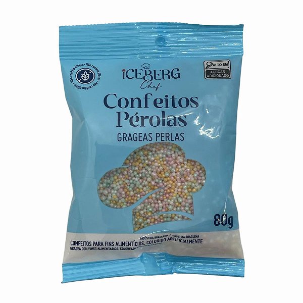 Confeito Perolado Colorido - 80g - 1 unidade - IceBerg - Rizzo