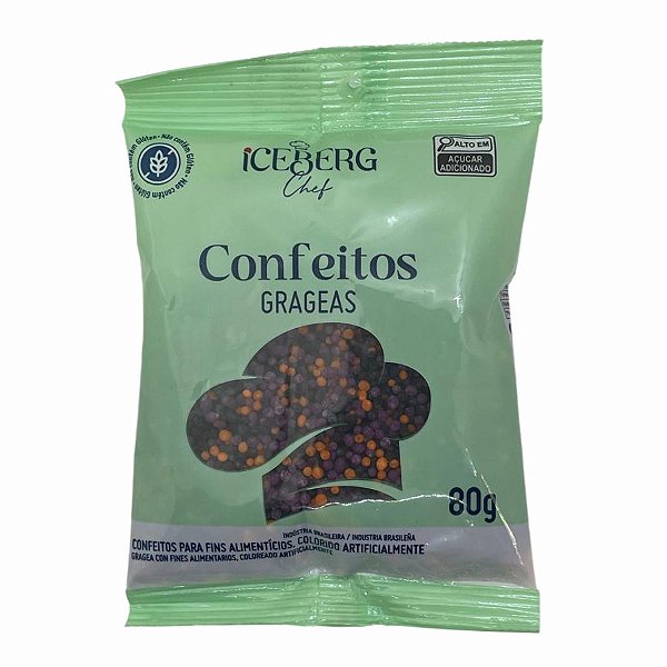 Confeito Decorativo Roxo, Preto e Laranja - 80g - 1 unidade - IceBerg - Rizzo