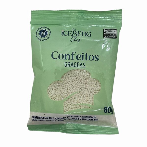Confeito Decorativo Branco - 80g - 1 unidade - IceBerg - Rizzo
