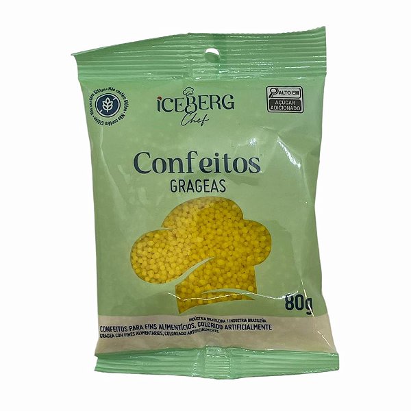 Confeito Decorativo Amarelo - 80g - 1 unidade - IceBerg - Rizzo