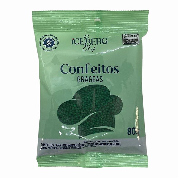 Confeito Decorativo Verde - 80g - 1 unidade - IceBerg - Rizzo