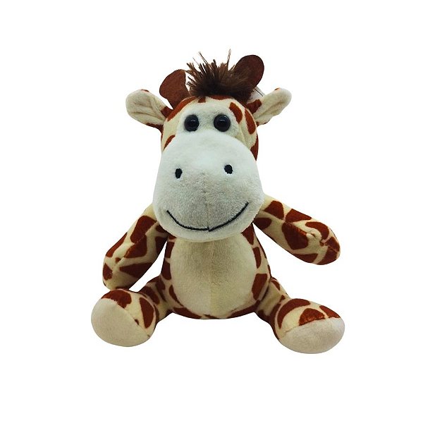 Girafa De Pelúcia Marrom e Branco - 20cm - 1 unidade - Rizzo