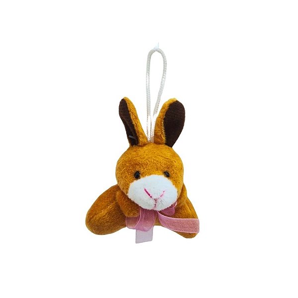 Chaveiro De Pelúcia Coelhinho Marom - 8cm - 1 unidade - Rizzo