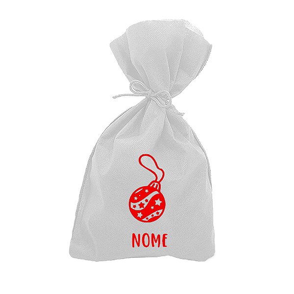 Saco para Surpresas de Natal Personalizado - Bola de Natal - 13x25cm - 10 unidades - Rizzo Personalizado