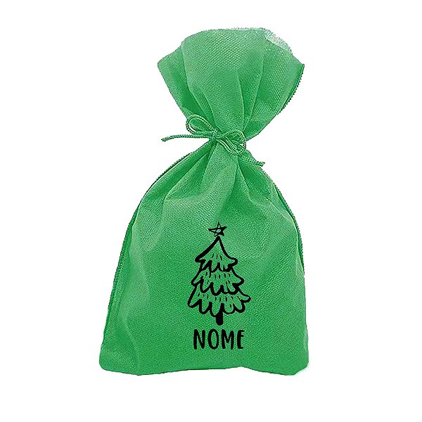 Saco para Surpresas de Natal Personalizado - Árvore de Natal - 13x25cm - 10 unidades - Rizzo Personalizado