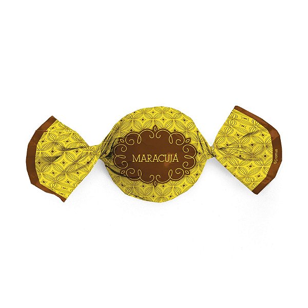 Papel Trufa 14,5x15,5cm - Gostosura Maracuja - 100 unidades - Gourmet - Cromus - Rizzo Embalagens