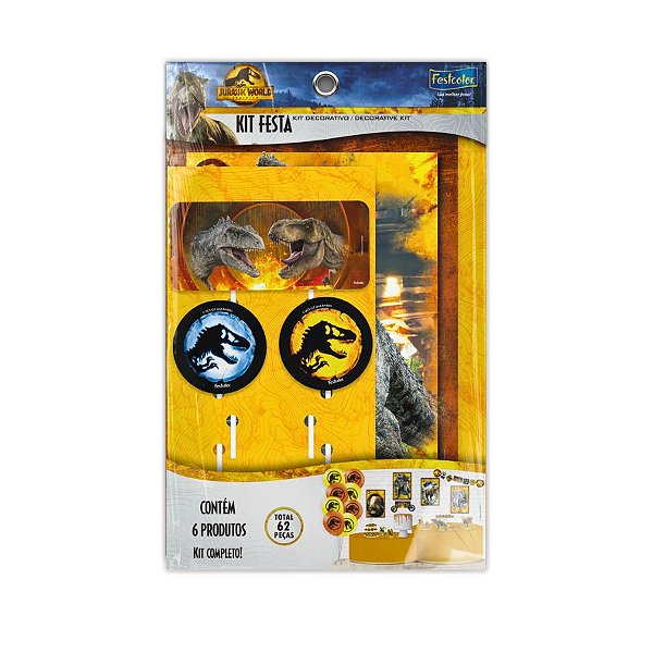 Kit Decorativo - Jurassic World 3 - 1 unidade - Festcolor - Rizzo