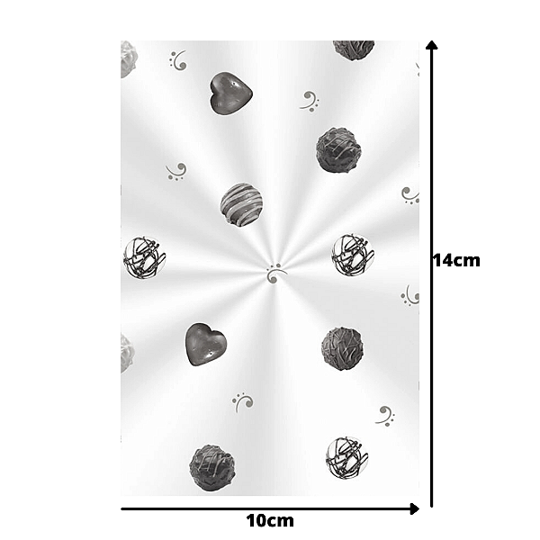 Saco Transparente Decorado - 10x14cm - Bombom - 100 unidades - Cromus - Rizzo
