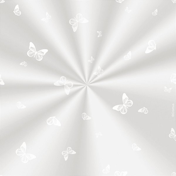 Saco Decorado Borboleta Branca - 15x29cm - 100 unidades - Cromus - Rizzo Embalagens