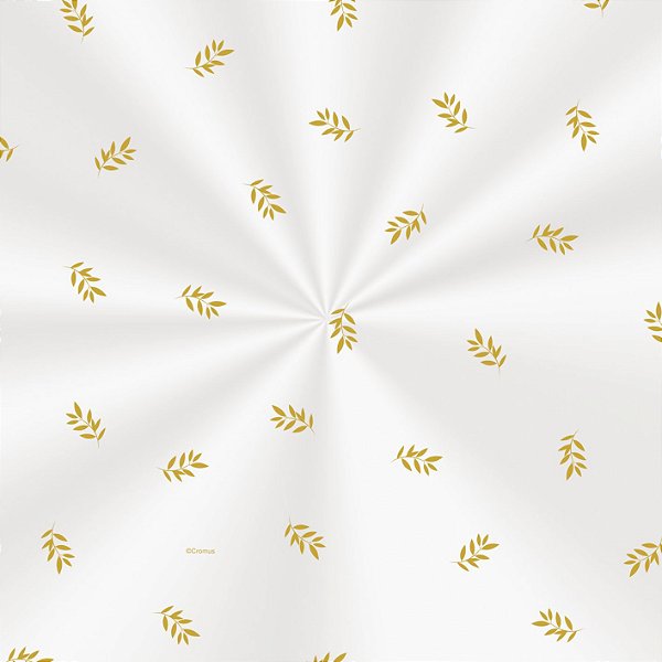 Saco Decorado Raminhos Ouro - 25x37cm - 100 unidades - Cromus - Rizzo Embalagens