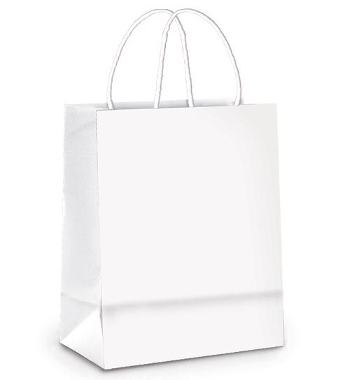 Sacola de Papel G 32x26,5x13cm - Branco - 50 unidades - Cromus - Rizzo Embalagens