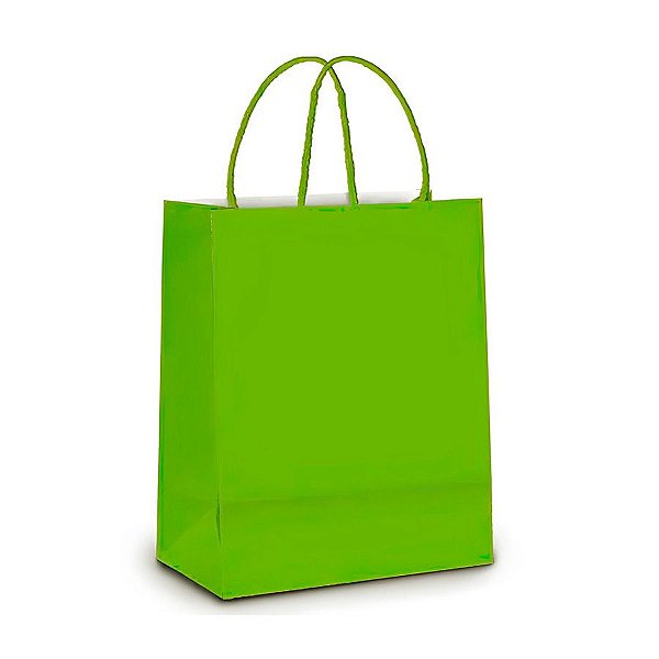 Sacola de Papel G Verde - 32x26,5x13cm - 10 unidades - Cromus - Rizzo Embalagens