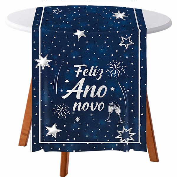 Trilho de Mesa -  Ano Novo Prata - 40x200cm - 1 unidade - Regina - Rizzo