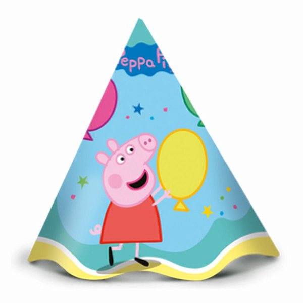 Chapéu de Aniversário - Peppa Pig Clássica - 8 unidades - Regina - Rizzo