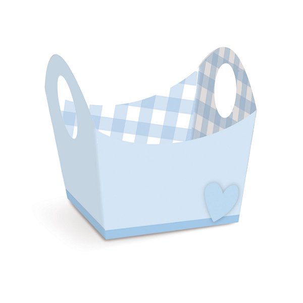 Forminha p Doce Cachepot Festa Chá Revelação - Cestinha Azul - 24 unidades - Cromus - Rizzo Festas