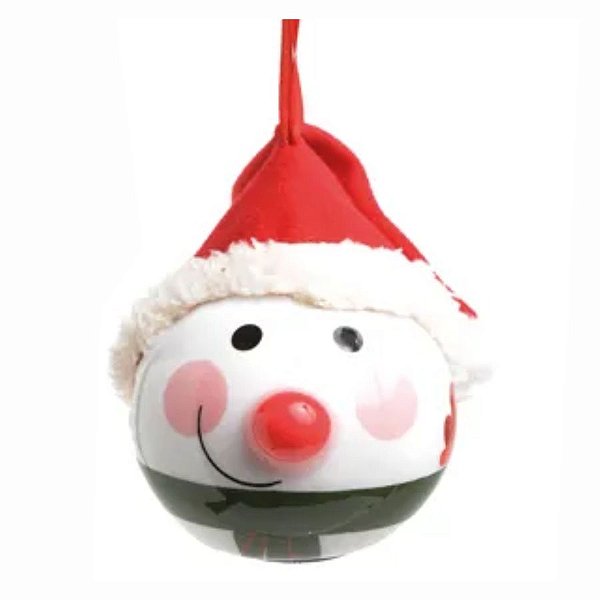 Bola de Natal com led - Boneco de Neve - 8cm - 1 unidade - Cromus - Rizzo