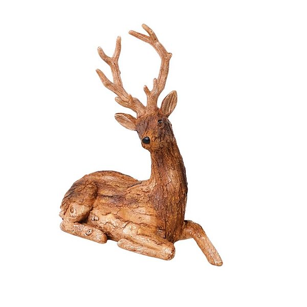 Enfeite De Natal Em Resina - Rena Rústica - 26 cm - 1 unidade - Cromus - Rizzo