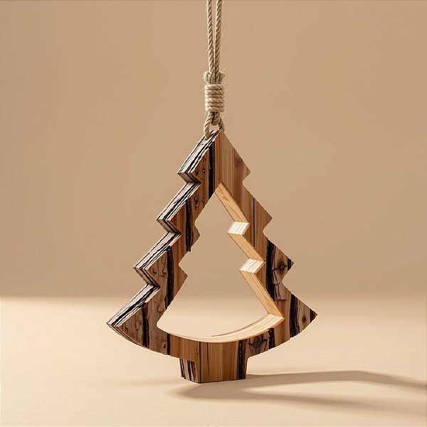 Enfeite de Natal para pendurar - Árvore Rústica - 14cm - 1 unidade - Cromus - Rizzo