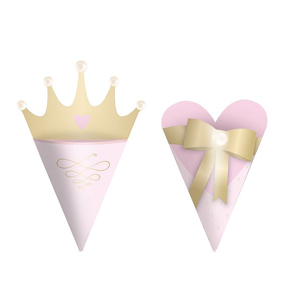 Mini Cone Festa Reinado da Princesa - 24 unidades - Cromus - Rizzo Festas