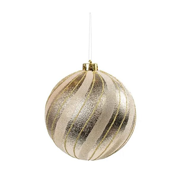 Bola De Natal - Listrada Ouro - 15cm - 1 unidade - Cromus - Rizzo